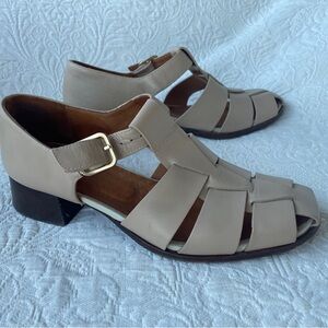 Chie Mihara Taupe Leather Sandals